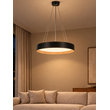 kelvo® RONDO KLV-101-0587 Κρεμαστό Φωτιστικό Οροφής LED 36W 3600lm 120° AC 220-240V IP20 Ρυθμιζόμενο Λευκό CCT με Διακόπτη στο Driver 2700K/4500K/6000K Triac Dimmable - Lumileds SMD Chip & ENEC/TÜV Driver - Μαύρο Ματ & Εφέ Ξύλου - Μ50 x Π50 x Υ7cm - 5 Χρόνια Εγγύηση