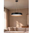 kelvo® RONDO KLV-101-0587 Κρεμαστό Φωτιστικό Οροφής LED 36W 3600lm 120° AC 220-240V IP20 Ρυθμιζόμενο Λευκό CCT με Διακόπτη στο Driver 2700K/4500K/6000K Triac Dimmable - Lumileds SMD Chip & ENEC/TÜV Driver - Μαύρο Ματ & Εφέ Ξύλου - Μ50 x Π50 x Υ7cm - 5 Χρόνια Εγγύηση
