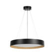 kelvo® RONDO KLV-101-0587 Κρεμαστό Φωτιστικό Οροφής LED 36W 3600lm 120° AC 220-240V IP20 Ρυθμιζόμενο Λευκό CCT με Διακόπτη στο Driver 2700K/4500K/6000K Triac Dimmable - Lumileds SMD Chip & ENEC/TÜV Driver - Μαύρο Ματ & Εφέ Ξύλου - Μ50 x Π50 x Υ7cm - 5 Χρόνια Εγγύηση