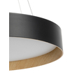 kelvo® RONDO KLV-101-0587 Κρεμαστό Φωτιστικό Οροφής LED 36W 3600lm 120° AC 220-240V IP20 Ρυθμιζόμενο Λευκό CCT με Διακόπτη στο Driver 2700K/4500K/6000K Triac Dimmable - Lumileds SMD Chip & ENEC/TÜV Driver - Μαύρο Ματ & Εφέ Ξύλου - Μ50 x Π50 x Υ7cm - 5 Χρόνια Εγγύηση
