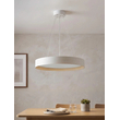 kelvo® RONDO KLV-101-0589 Κρεμαστό Φωτιστικό Οροφής LED 36W 3600lm 120° AC 220-240V IP20 Ρυθμιζόμενο Λευκό CCT με Διακόπτη στο Driver 2700K/4500K/6000K Triac Dimmable - Lumileds SMD Chip & ENEC/TÜV Driver - Λευκό Ματ & Εφέ Ξύλου - Μ50 x Π50 x Υ7cm - 5 Χρόνια Εγγύηση