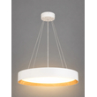 kelvo® RONDO KLV-101-0589 Κρεμαστό Φωτιστικό Οροφής LED 36W 3600lm 120° AC 220-240V IP20 Ρυθμιζόμενο Λευκό CCT με Διακόπτη στο Driver 2700K/4500K/6000K Triac Dimmable - Lumileds SMD Chip & ENEC/TÜV Driver - Λευκό Ματ & Εφέ Ξύλου - Μ50 x Π50 x Υ7cm - 5 Χρόνια Εγγύηση