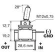 ΔΙΑΚΟΠΤΗΣ ΑΕΡΟΠΟΡΙΚΟΥ ΤΥΠΟΥ 2 ΘΕΣΕΩΝ 12,2mm 12V 20A ΜΕ LED ΠΡΑΣΙΝΟ