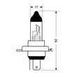 H4 ΑΛΟΓΟΝΟΥ 12V/130-90W 92mm ΛΑΜΠΑ