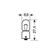 ΛΑΜΠΑΚΙΑ ΜΙΝΙΟΝ 12V T4W BA9s ΜΠΛΕ