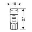 T10 12V W2,1x9,5d MEGA-LED 3 ΛΕΥΚΟ ΦΩΣ 10x27mm 2ΤΕΜ.