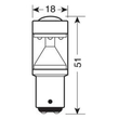 P21/5W 10-30V BAY15d 80/750lm Διπολικό Λευκό Διάθλασης MEGA-LED 54 CREE-LED BLISTER 1τεμ.