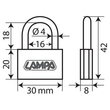 ΛΟΥΚΕΤΟ 30mm BASIC ΜΕ 3 ΚΛΕΙΔΙΑ