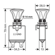 ΔΙΑΚΟΠΤΗΣ PUSH-PULL 14,2mm 12/24V 50A ΜΕ ΚΟΚΚΙΝΟ LED