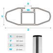 ΜΠΑΡΕΣ ΟΡΟΦΗΣ ΑΛΟΥΜΙΝΙΟΥ LINCE 120 cm MENABO (FLUSH RAILS) - 2 ΤΕΜ.