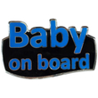 BABY ON BOARD ΑΥΤΟΚΟΛΛΗΤΟ ΕΞΩΤΕΡΙΚΗΣ ΧΡΗΣΗΣ 13,1 Χ 8,3cm ΜΠΛΕ/ΜΑΥΡΟ/ΧΡΩΜΙΟ ΜΕ ΕΠΙΚΑΛΥΨΗ ΣΜΑΛΤΟΥ - 1 ΤΕΜ.