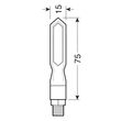 ΦΛΑΣ ΜΟΤΟ PIERCER SQ 12V ΜΑΥΡΑ SMD LED 75x15mm 2ΤΕΜ.