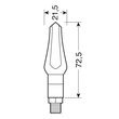 ΦΛΑΣ ΜΟΤΟ ZEPHYR ΜΑΥΡΑ 12V SMD LED 72,5x21,5mm 2ΤΕΜ.