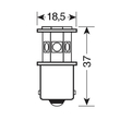 P21W 24/28V BA15s 30lm HYPER-LED24 ΠΟΡΤΟΚΑΛΙ (ΜΟΝΟΠΟΛΙΚΟ) BLISTER 1ΤΕΜ.