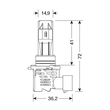 H10 / HB3 9005 ΛΑΜΠΑ 9-32V 6.500K 5.000lm 50W P20d HALO LED SERIE 8 HALO-KILLER 6LED ZES LED KIT - 2 ΤΕΜ.