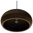 GloboStar® NAXOS 01298 Vintage Κρεμαστό Φωτιστικό Οροφής Μονόφωτο 3D από Επεξεργασμένο Σκληρό Καφέ Χαρτόνι Καμπάνα Φ56 x Y25cm