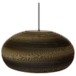 GloboStar® NAXOS 01298 Vintage Κρεμαστό Φωτιστικό Οροφής Μονόφωτο 3D από Επεξεργασμένο Σκληρό Καφέ Χαρτόνι Καμπάνα Φ56 x Y25cm