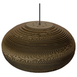 GloboStar® NAXOS 01298 Vintage Κρεμαστό Φωτιστικό Οροφής Μονόφωτο 3D από Επεξεργασμένο Σκληρό Καφέ Χαρτόνι Καμπάνα Φ56 x Y25cm