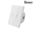 GloboStar® 80016 SONOFF T0EU2C-TX-EU-R2 - Wi-Fi Smart Wall Touch Button Switch 2 Way TX GR Series