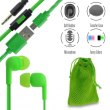 Stereo Hi-Fi Handsfree Green+ Θήκη Πουγκί+ Usb to Micro