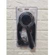 Τηλέφωνο ντουζ με σπιράλ και επιλογές πίεσης - Μαύρο - 1.5m - 152088