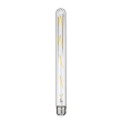 GloboStar® 99020 Λάμπα LED Long Filament E27 T30 Σωλήνας 8W 800lm 360° AC 220-240V IP20 Φ3 x Υ30cm Θερμό Λευκό 2700K με Διάφανο Γυαλί - Dimmable - 3 Years Warranty