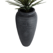GloboStar® Artificial Garden OLYMPIA 20717 Επιδαπέδιο Πολυεστερικό Τσιμεντένιο Κασπώ Γλάστρα - Flower Pot Μαύρο Φ55 x Υ120cm