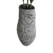 GloboStar® Artificial Garden GALICIA 20764 Επιδαπέδιο Πολυεστερικό Τσιμεντένιο Κασπώ Γλάστρα - Flower Pot Γκρι Φ50 x Υ110cm