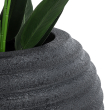 GloboStar® Artificial Garden ILAEIRA 20712 Επιδαπέδιο Πολυεστερικό Τσιμεντένιο Κασπώ Γλάστρα - Flower Pot Μαύρο Φ71 x Υ64cm