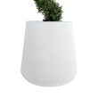 GloboStar® Artificial Garden MISSOURI 20693 Διακοσμητικό Πολυεστερικό Τσιμεντένιο Κασπώ Γλάστρα - Flower Pot Λευκό Φ70 x Υ70cm
