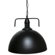 GloboStar® LARKIN 01175 Vintage Κρεμαστό Φωτιστικό Οροφής Μονόφωτο 1 x E27 Μαύρο Μεταλλικό Καμπάνα Φ31 x Y30cm