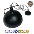 GloboStar® LARKIN 01175 Vintage Κρεμαστό Φωτιστικό Οροφής Μονόφωτο 1 x E27 Μαύρο Μεταλλικό Καμπάνα Φ31 x Y30cm