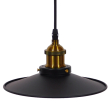 GloboStar® CARAVEL 01167 Vintage Industrial Κρεμαστό Φωτιστικό Οροφής Μονόφωτο Μαύρο Μεταλλικό Καμπάνα Φ22 x Y13cm