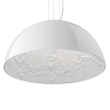 GloboStar® SERENIA WHITE 01152 Μοντέρνο Κρεμαστό Φωτιστικό Οροφής Μονόφωτο Λευκό Γύψινο Καμπάνα Φ40 x 19cm