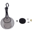 GloboStar® BERNA 01198 Μοντέρνο Κρεμαστό Φωτιστικό Οροφής Μονόφωτο Μαύρο Μεταλλικό Πλέγμα με Υφασμάτινο Εσωτερικό Καπέλο Φ30 x Y50cm