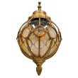 GloboStar® ETOILE 01227 Vintage Industrial Φωτιστικό Τοίχου Απλίκα Μονόφωτο Μπρονζέ Χρυσό Μεταλλικό Πλέγμα με Μελί Γυαλί Φ18 x Υ27cm