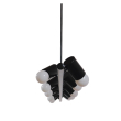 GloboStar® ALFREDA 01242 Μοντέρνο Κρεμαστό Φωτιστικό Οροφής Πολύφωτο Μαύρο Μεταλλικό Ράγα Μ140 x Π18 x Υ100cm