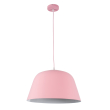 GloboStar® SOUTHVALE 01284 Μοντέρνο Κρεμαστό Φωτιστικό Οροφής Μονόφωτο Ροζ Μεταλλικό Καμπάνα Φ40 x Y24cm
