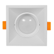 Χωνευτή Τετράγωνη Βάση Αρχιτεκτονικού Φωτισμού για Spot Φ91 Λευκή Κινούμενη GloboStar 97020