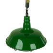 GloboStar® ELEDA 01408 Vintage Industrial Κρεμαστό Φωτιστικό Οροφής Μονόφωτο 1 x E27 Πράσινο Λευκό Μεταλλικό Καμπάνα Πλέγμα με Μπεζ Σχοινί Φ36 x Υ31cm