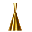 GloboStar® SHANGHAI GOLD 01546 Μοντέρνο Κρεμαστό Φωτιστικό Οροφής Μονόφωτο 1 x E27 Χρυσό Μεταλλικό Καμπάνα Φ18 x Y38.5cm