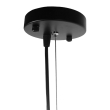 GloboStar® LILY 01558 Vintage Industrial Κρεμαστό Φωτιστικό Οροφής Μονόφωτο Μαύρο Μεταλλικό Πλέγμα και Υφασμάτινο Εσωτερικό Καπέλο Φ40 x Υ60cm