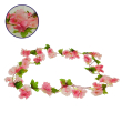 GloboStar® 09026 Τεχνητό Κρεμαστό Φυτό Διακοσμητική Γιρλάντα Μήκους 2.2 μέτρων με 33 X Άνθη Κερασιάς Ροζ Λευκό