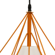 GloboStar® KAIRI 01621 Μοντέρνο Industrial Κρεμαστό Φωτιστικό Οροφής Μονόφωτο 1 x E27 Πορτοκαλί με Άσπρο Ύφασμα Μεταλλικό Πλέγμα Φ38 x Υ39cm