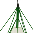 GloboStar® KAIRI 01622 Μοντέρνο Industrial Κρεμαστό Φωτιστικό Οροφής Μονόφωτο 1 x E27 Πράσινο με Άσπρο Ύφασμα Μεταλλικό Πλέγμα Φ38 x Υ39cm