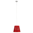 GloboStar® PLAYROOM 00863 Vintage Κρεμαστό Φωτιστικό Οροφής Μονόφωτο 1 x E27 Κόκκινο Ξύλινο Ψάθινο Rattan Φ32 x Υ27cm