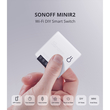 GloboStar® 80002 SONOFF MINIR2 - Wi-Fi Smart Switch Two Way Dual Relay (Upgraded)