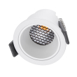 GloboStar® PLUTO-S 60249 Χωνευτό LED Spot Downlight TrimLess Φ6.4cm 7W 875lm 38° AC 220-240V IP20 Φ6.4 x Υ4.9cm - Στρόγγυλο - Λευκό & Anti-Glare HoneyComb - Θερμό Λευκό 2700K - Bridgelux COB - 5 Years Warranty