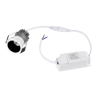 GloboStar® MICRO-S 60235 Χωνευτό LED Spot Downlight TrimLess Φ4cm 5W 625lm 38° AC 220-240V IP20 Φ4 x Υ5.9cm - Στρόγγυλο - Λευκό με Μαύρο Κάτοπτρο - Θερμό Λευκό 2700K - Bridgelux COB - 5 Years Warranty