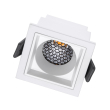 GloboStar® PLUTO-S 60267 Χωνευτό LED Spot Downlight TrimLess Μ6.4xΠ6.4cm 7W 875lm 38° AC 220-240V IP20 Μ6.4 x Π6.4 x Υ4.9cm - Τετράγωνο - Λευκό & Anti-Glare HoneyComb - Θερμό Λευκό 2700K - Bridgelux COB - 5 Years Warranty
